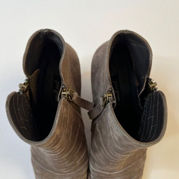 Paul Green Size US 7 Women Taupe Malibu Sliced Metallic Heels Zip Ankle Boots - Picture 6 of 12